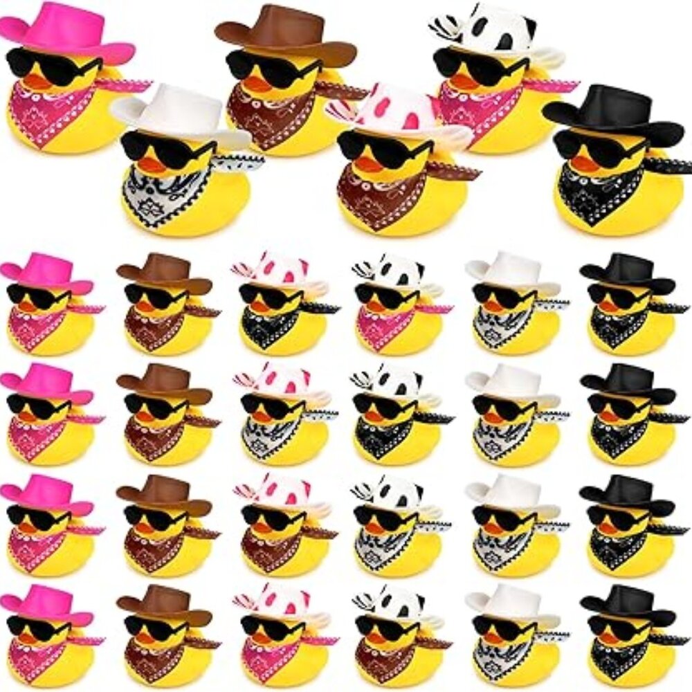 Cowboy Rubber Ducks With Scarf Hat And Sunglasses